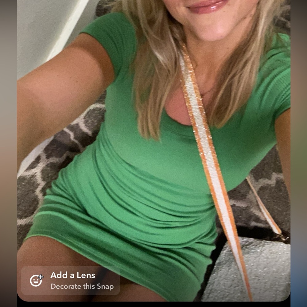 Kelly Green Cotton On Short Sleeve Ribbed Mini Dress